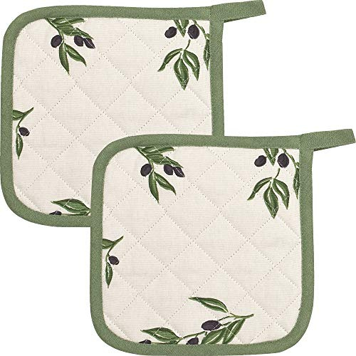 Kracht Topflappen Olivenzweige 2er-Pack Olivenzweige Größe 22x22 cm