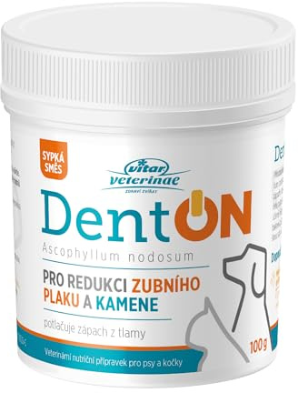VITAR Veterinae Zahnpflege für Hunde & Katzen – Denton Dentalpulver mit Ascophyllum nodosum, reduziert Zahnstein, Plaque & Mundgeruch – 100 g