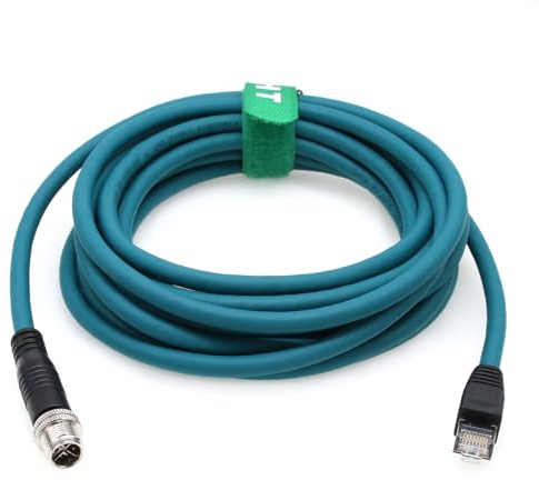 HangTon Cable Ethernet M12 8 polos X-Coding RJ45 Cat7e para sensor de cámara industrial Cognex (15 metros)