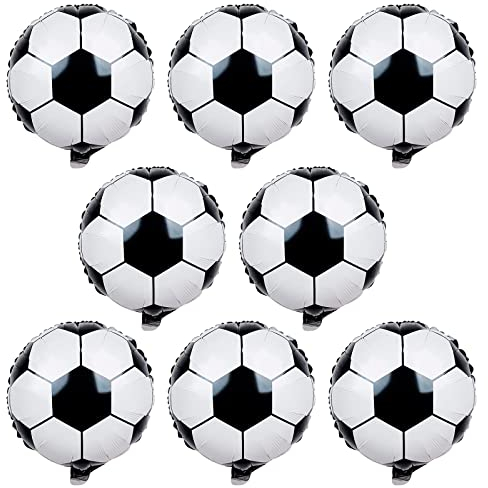 8Pcs Football Party Balloons, 18Inch Soccer Foil Balloon Football Shape Mylar Foil Balloons Decorations for Men Soccer Fans Sport Game Theme Birthday Party Decorations Supplies