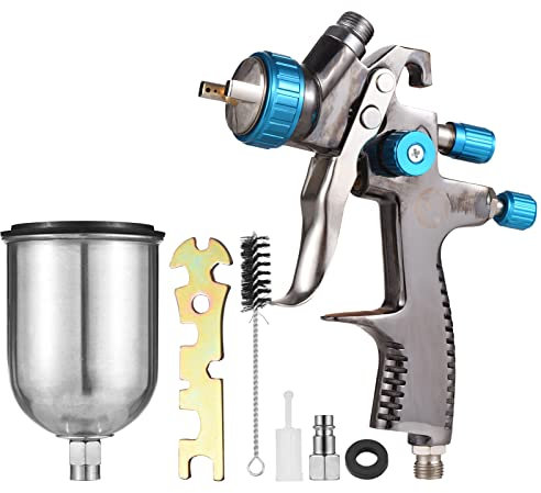 LVLP Gravity Feed Air Spray Gun Mini Paint Spraying Gun Kit 1.4mm Nozzle 600ml Fluid Cup Air Paint Sprayer for Painting Car Furniture Wall