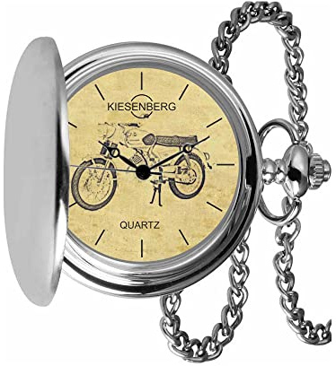 KIESENBERG Taschenuhr Vintage Silber Persönliches Geschenk für Zündapp KS 50 Motorrad Herren Uhr TA-20450