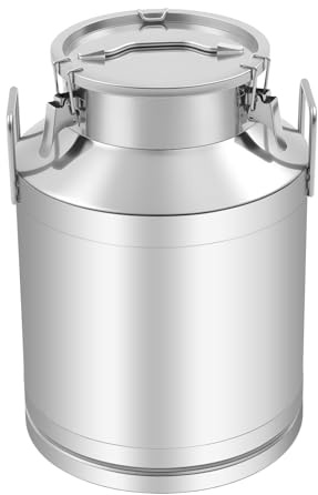 50L Stainless Steel Milk Bucket with Sealed Lid, 50 Liter Milk Can 13 Gallon Container Heavy Duty Milk Jug Wine Pail Ice Bucket (US Stock)