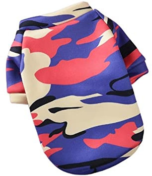 KIKBAX Hundebekleidung, weicher Haustier-Welpen-Katzen-Hoodie, Hundejacke, Mantel for kleine, mittelgroße Hunde (Color : Camouflage, Size : L)