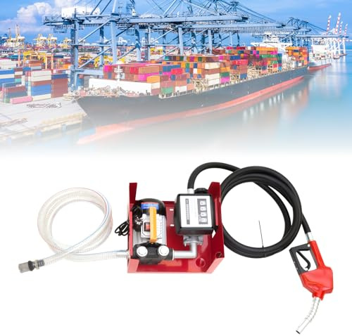 Pompe Diesel Automatique 220V, Pompe Diesel Électrique 550W 60 Litres par Minute, Tuyau D'entrée en Silicone, Pompe à Carburant Électrique avec Compteur Zalydala