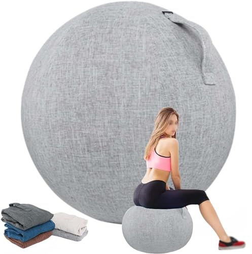 EUXCLXCL Yoga Ball HüLle Leicht und Faltbar Staubdicht Gymnastikball Stoff Cover für Sitzball Sitzball Büro Yoga Stuhl Schwangerschaft Home Gym Stilvoll und funktional,03,75cm