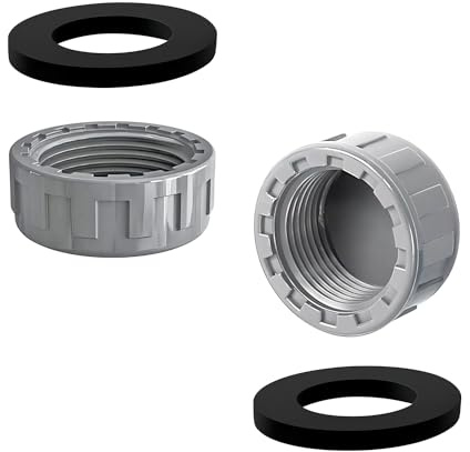 Ctyjia 2 Pack Female Thread Pipe Fitting Cap, 20mm Fitting Blanking Cap, PVC Blanking Stop Cap, Waste Pipe Blanking Cap wity Washer