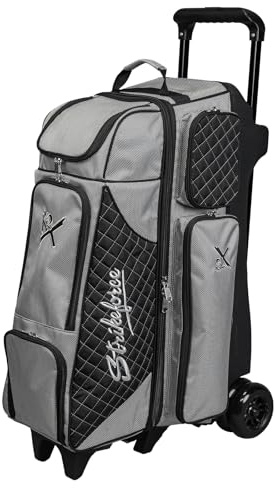 KR Strikeforce Royal Flush 4x4 4 Ball Roller Bowling Bag - Silver/Black