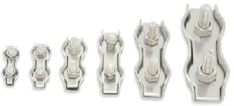 Drahtseilklemme 50PCS/30PCS M2 M3 M4 M5 M6 304 Edelstahl Duplex Clips Edelstahl Draht Kabel Seil griffe Klemmen Seilklemme(Größe:M5 x 50PCS)