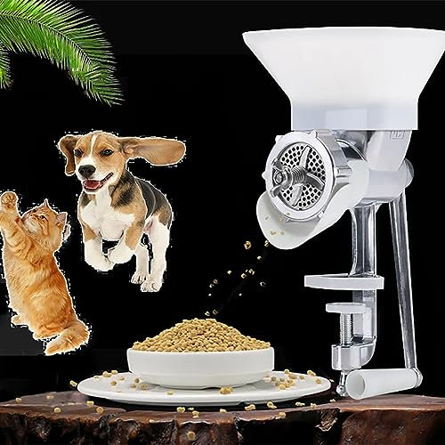 IMOSEI Manuelle Pelletmaschine, 1,5/2,5/4/6/7 mm Formen, Tierfutter-Pellet-Maschine mit Anti-Verschütten, robust und langlebig, für Vögel, Angelköder, Katzen, kleine Hunde