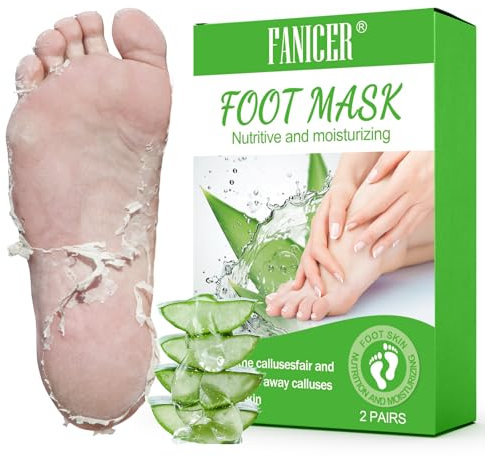 2 Paia Maschera Piedi Esfoliante, Maschera Piedi Idratante, Maschera Esfoliante Piedi, Rimozione di Calli e Pelle Morta Piedi, Scrub Piedi per Piedi Lisci e Morbidi (Aloe Vera)