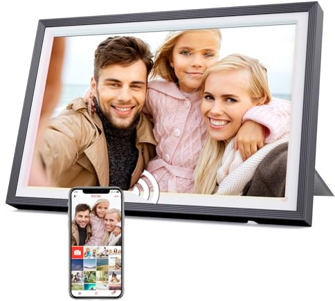 Digitaler Bilderrahmen 32GB 10,1 Zoll WLAN Touchscreen Digitaler Fotorahmen HD 1280x800 IPS, Automatische Rotation,Teilen Sie Fotos jederzeit und überall über die Frameo/Uhale-App,Schwarz