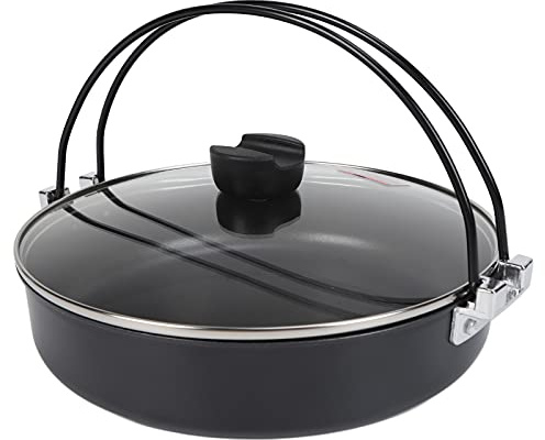 Pentola Sukiyaki, pentola giapponese Shabu Shabu pentola giapponese in ghisa padella calda pentola per zuppa pentola giapponese antiaderente con coperchio e manico