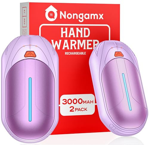 Handwärmer Taschenwärmer Elektrisch Wiederverwendbar Wiederaufladbar: 2er Pack 6000mAh USB Aufladbar Klein Mini Handschuhwärmer Camping Büro Skifahren Outdoor Winter Geschenk für Damen Herren Kinder