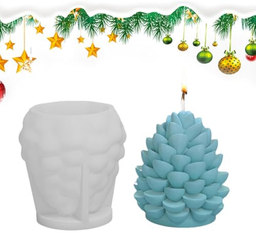 Tannenzapfen-Kerzen-Form, -Weihnachts-Tannenzapfen-Kerzen-Bastelform, Silikonform, für selbstgemachte Seife, Seife, Ton