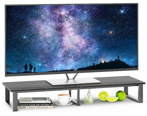 aboxoo 45 TV Riser for 32-60 inch TV, TV Riser Stand Shelf, Tabletop TV Stand Riser, Computer Monitor Table for Home Living Room, Study Office (Black)