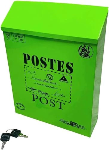 YBVBCXCB Buzón de Correo Buzón de Correo montado en la Pared Buzón de Correo Retro Americano Buzón de Correo de Pared Antiguo Buzón de Correo a Prueba de Lluvia de múltiples Funciones ~/