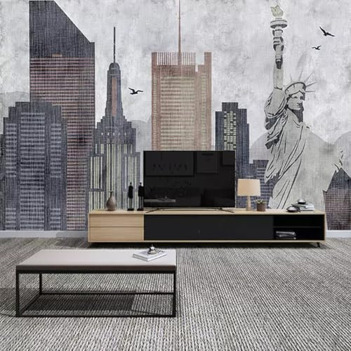 XLMING Retro Stadtgöttin Minimalistisch 3D Tapete Büro Esszimmer Sofa Schlafzimmer Wohnzimmer TV Dekorative Wand-150cm×105cm