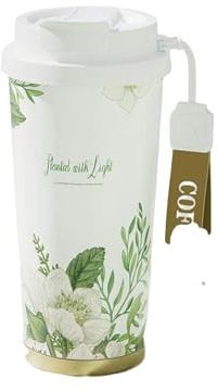 316 acero inoxidable cerámica interior forro vaso de vacío, portátil con correa de transporte, popup paja, botella de agua deportiva al aire libre/17.6 oz (Plum,520ml)