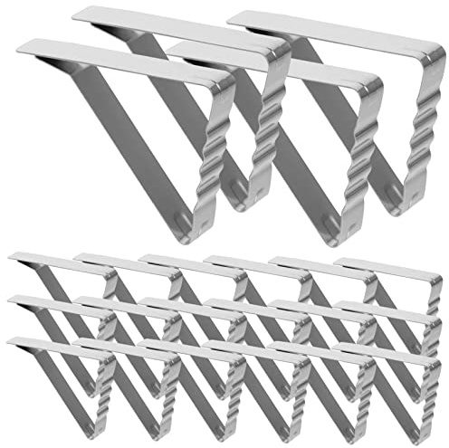 GRIRIW 24 Piezas Clip de Mantel Inoxidable Antideslizante Ajustables y Resistentes al Viento para Fiestas Picnics