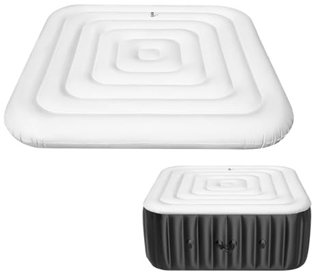 Cubierta de piscina para jacuzzi, accesorios de piscina, diámetro de 140 cm/160 cm, cubierta de piscina hinchable redonda con asas, cubierta térmica plegable de ahorro de energía para jacuzzi