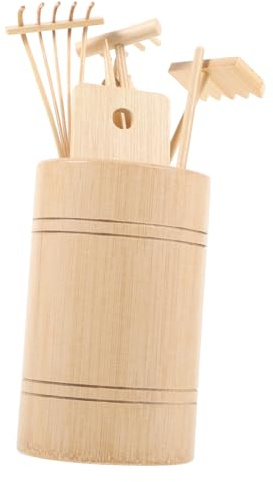 Gatuida Outils de Jardin Zen Miniature 7 Mini Râteaux en Bois pour Bac à Sable Accessoires de Décoration pour Maison Jouets Relaxation et Contemplation Kit pour Contemplation