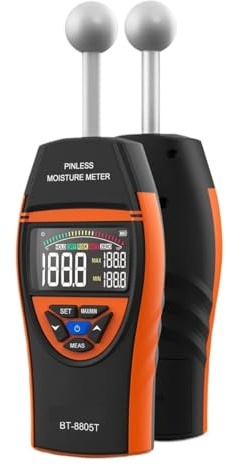 Rilevatore di umidità del legno senza contatto Misuratore di umidità del legno digitale Schermo LCD Igrometro Allarme Tester di umidità Rilevatore senza pin