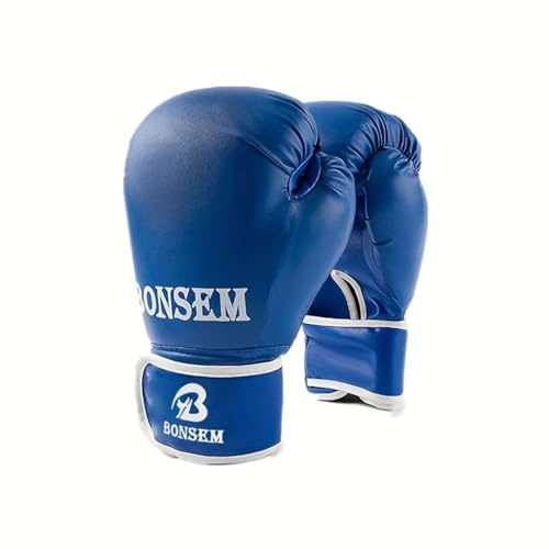 Zanthicia Gants de Kick Boxing pour l'entraînement, en Cuir PU Durable, fiable des Mains, Gants de Kickboxing à Large Application, 10OZ-B1 Bleu
