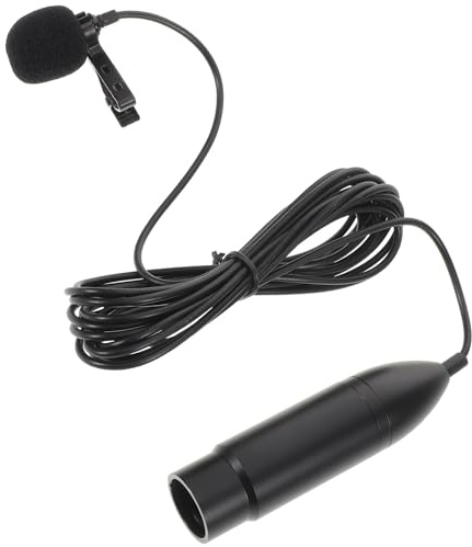 Xlr Three Pin Lavalier Microphone 48v Cardioid for Live Broadcast | Lightweight Black Metal Build, Plug and Play Connection, Recordings Use, Amateur and Professional Audio Enthusiasts