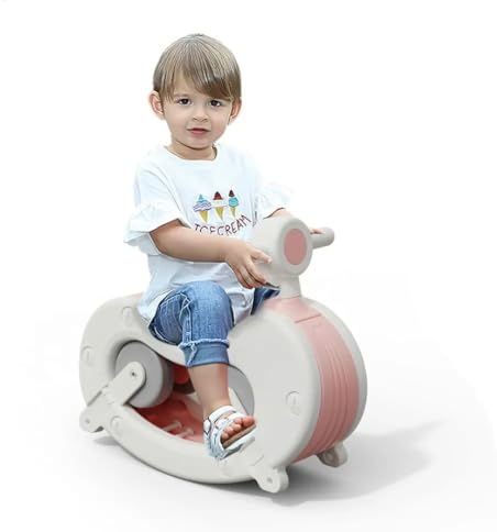 Correpasillo Balancin Evolutivo 2en1 para Niños y Niñas, Desarrolla la Movilidad Y Psicomotricidad en Color Rosa, Regalo para Niños de 1 2 3 4 5 Años, Primeros Pasos