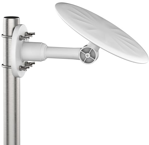 Outdoor TV Aerial with Signal Amplifier Long Range Reception Compatible with All Televisions Supports 4K 1080P Weatherproof Design for Home Caravan Roof Installation, 10m Coaxial Cable