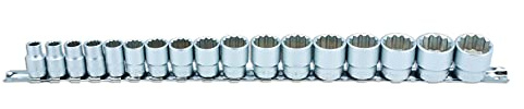Laser 3501 Socket Set Bi-hex 3/8d 17pc