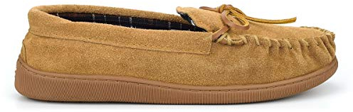 Sovare Adie äkta mocka mockasintofflor för män, BEIgE, 42.5 EU