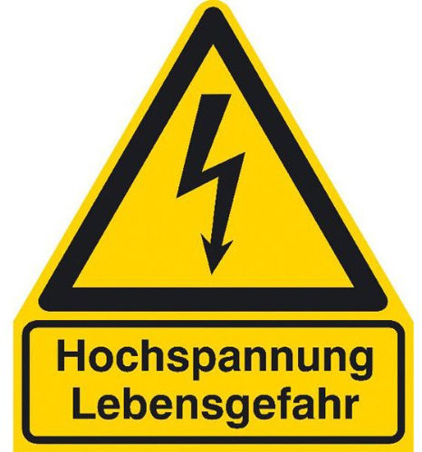 Betriebsausstattung24® Hochspannung Lebensgefahr Warnschild, selbstkl. Folie,29,70x41cm
