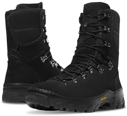 Danner 8 Wildland Tactical Firefighter Boots for Men & Women - Fire-Resistant Leather, EH-Rated, with Oil- and Slip-Resistant Outsole, Made in USA, Black - 11 D