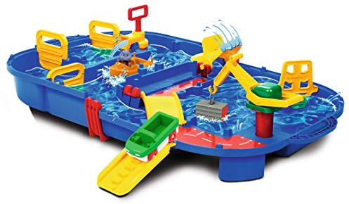 Aquaplay 8700001516 - Wasserbahn Set Schleusenbox, 27-teilig