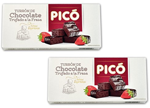 Picó - Pack incluye 2 Turrón de Chocolate trufado a la fresa -Calidad suprema 200gr