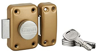 THIRARD Verrou à Bouton et Cylindre Acier Cylindre 40 mm Verni | verrou à bouton et cylindre, cylindre 40 mm, acier, finition verni, 4 clés, porte d'entrée, fabrication française, doré