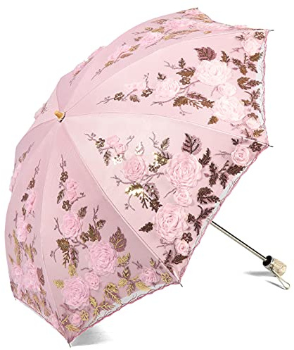 LCY Damen Sonnenschirm Taschenschirm Anti-UV Regenschirm