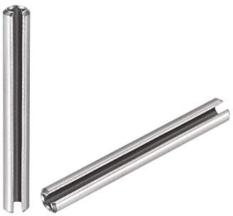sourcing map Slotted Spring Pin - M2 x 25mm 304 Stainless Steel Split Spring Roll Dowel Pins Plain Finish 20Pcs