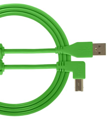 UDG U95004GR Câble USB 2.0 (A-B) - Audio haut débit optimisé USB 2.0 A mâle vers B mâle - Vert - 1 m - Compatible avec tous les appareils USB A-B