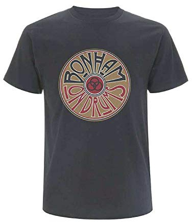 John Bonham T-Shirt - On Drums (Large) Charcoal, anthrazit, Größe L