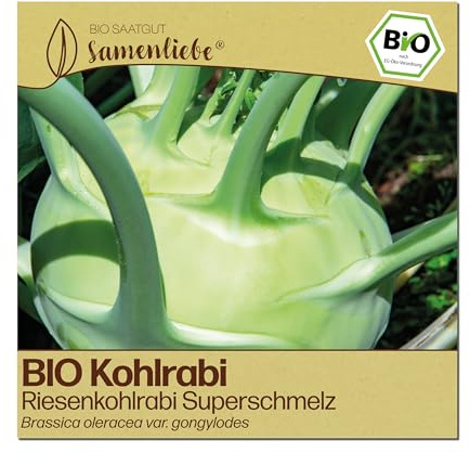 Samenliebe BIO Kohlrabi Samen | Riesenkohlrabi Superschmelz - sehr groß - samenfestes BIO Saatgut