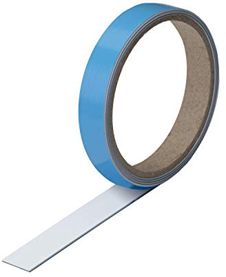 Magstick Barra magnetica da parete autoadesiva in lamiera d'acciaio come base adesiva per magneti, larghezza 19 mm, lunghezza 1 metro, facile da tagliare, per magneti I mag243