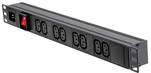 1U 8 Way HORIZ IEC 10A PDU + Switch | 19 Equipment/Cabinet Rack Power Distribution ENCLOSURES/Cabinet Racks, 1 X Qty - PDU-8WS-H-IEC-M-1U