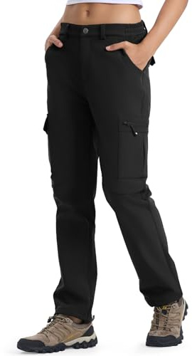 YSENTO Damen Wanderhose Wasserdicht Outdoorhose Softshellhose Winter Skihose Gefütterte Snowboardhose Trekkinghose Funktionshose