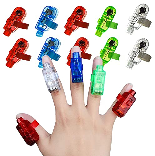 MagiSel LED Dito Luci Ad Anello Glow Stick, Dito Bastoncini per Bambini Anello Giocattoli, 16 Pezzi Luci da Dito,Torce a Dito Luminose,Lampeggiante Light Up Anelli, 4 Colori