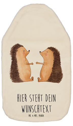 Mr. & Mrs. Panda Personalisierbare Wärmflasche Igel Liebe - Weiß