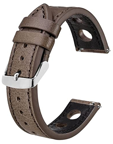 BISONSTRAP Rally Uhrenarmband, Uhrenarmbänder aus Leder für Herren, Bandbreite 18mm 20mm 22mm