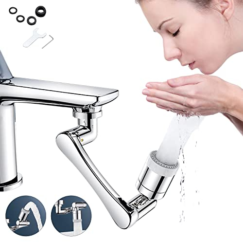 ZEYXINH Aireador Grifo Giratorio 1440°, Extensor Adaptador Grifo Lavabo, Ajustable 2 Modos Salida Agua Ajustable, 20/22/24mm Thread, Aireadores Universales Para Grifos De Cocina Y BañO